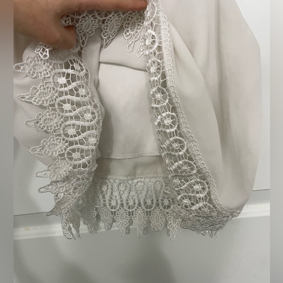 White Cropped Lace Tank - Picture 6 of 6